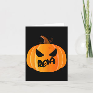Reva Name Custom Pumpkin Personalised Halloween Card