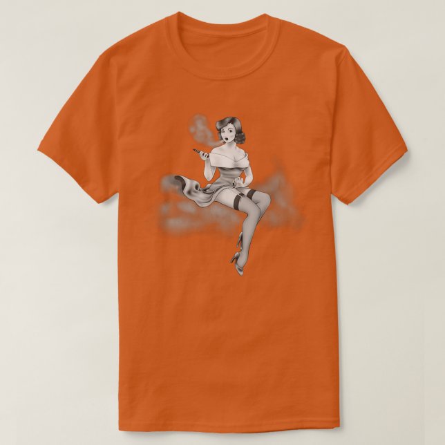 ReVaped Pin Up Greyscale T-Shirt (Design Front)