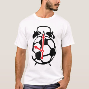 reveil foot soccer ballon Clock Uhr orologio T-Shirt
