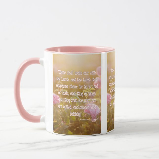 Revelation 17:14 KJV Bible Verse Pic Two-Tone Mug (Left)