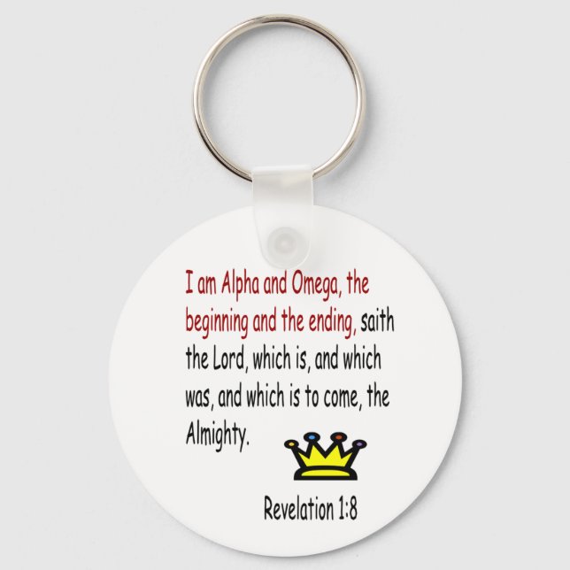 Revelation 1:8 key chain (Front)