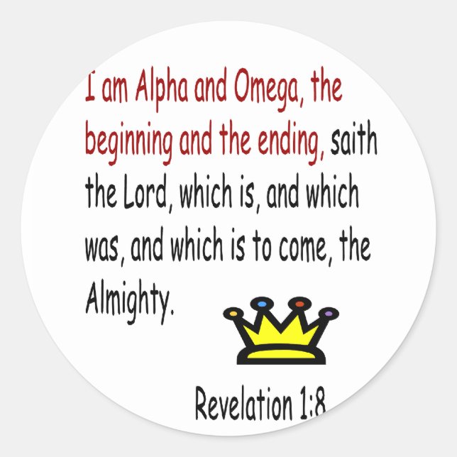 Revelation 1:8 stickers (Front)