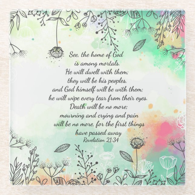 Revelation 21:34  glass coaster (Front)