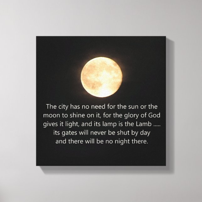 Revelation 21 Moon and Night No More Canvas Print (Front)