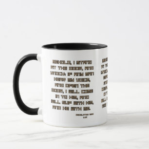 Revelation 3:20 KJV Bible Scripture Two-Tone Mug
