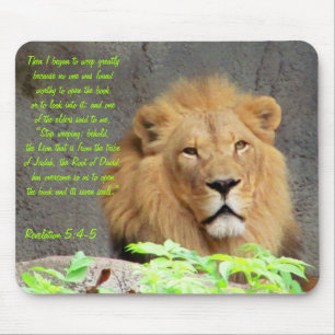 Revelation 5:4-5 with Male Lion Mouse Pad