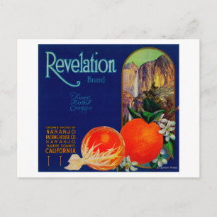 Revelation Orange LabelNaranjo, CA Postcard