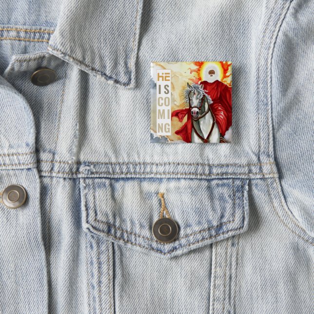 Revelation The Second Coming Armageddon Apocalypse 15 Cm Square Badge (In Situ)