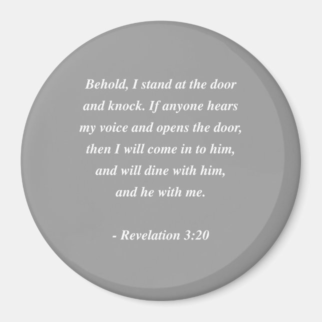 REVELATIONS 3:20 Bible Verse Magnet (Front)