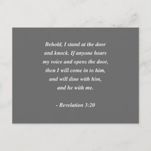 REVELATIONS 3:20 Bible Verse Postcard