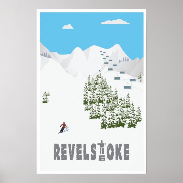 Revelstoke, B.C. Canada, Ski Poster (Front)