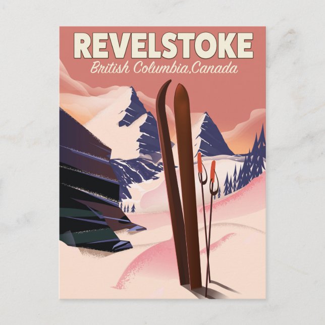 Revelstoke  British Columbia, Canada Ski poster Postcard (Front)