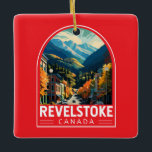 Revelstoke Canada Travel Art Vintage Ceramic Ornament<br><div class="desc">Revelstoke retro vector travel design. Revelstoke is a city in southeastern British Columbia,  Canada known for Mt Revelstoke National Park.</div>