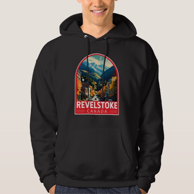 Revelstoke Canada Travel Art Vintage Hoodie (Front)