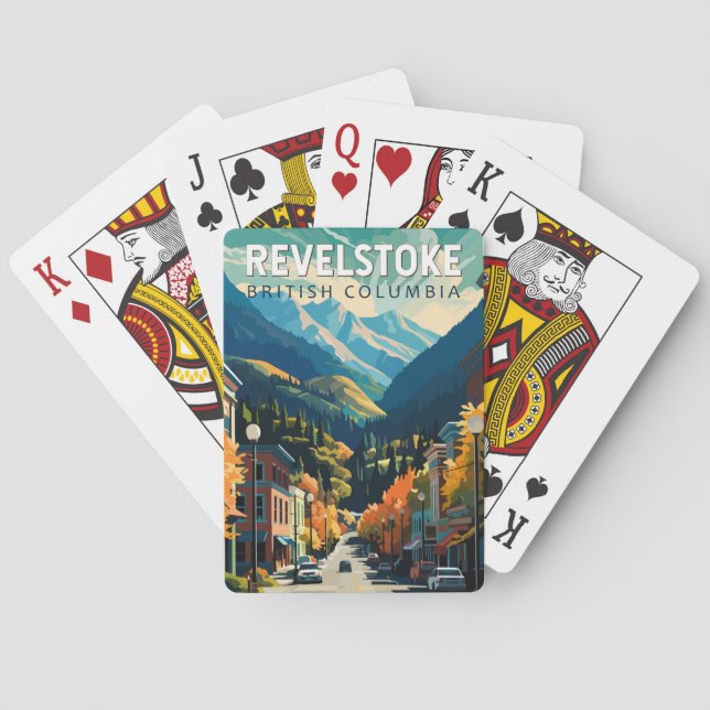 Revelstoke Canada Travel Art Vintage Playing Cards (Back)