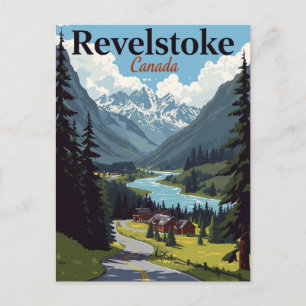 Revelstoke Canada Vintage Mountain Valley Postcard