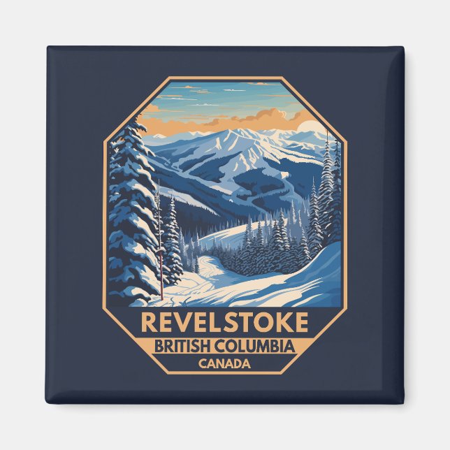Revelstoke Canada Winter Vintage Magnet (Front)