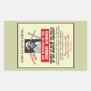 Revenge of the Zombie Nurses Rectangular Sticker