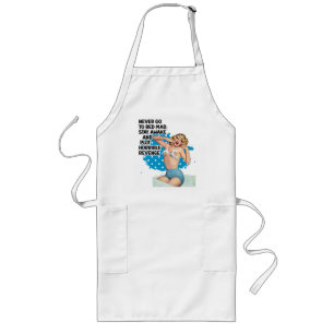 Revenge Retro Housewife Humor Illustration Art Long Apron