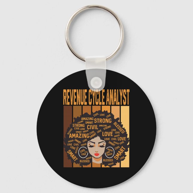 Revenue Cycle Analyst Powerful Black History Month Key Ring (Front)