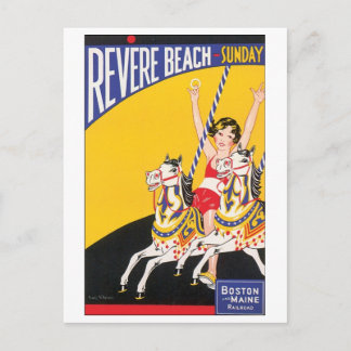 Revere Beach Travel Poster Postcard