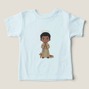Reverent Black Little Boy Saint Christian Faith