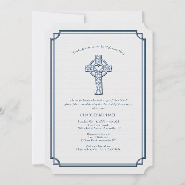 Reverent Cross Religious Invitation (Front)