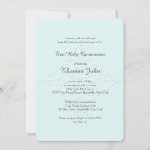 Reverent Cross Religious Invitation Blue
