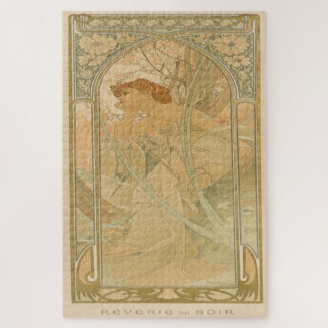 Rêverie du Soir: An Art Nouveau by Mucha Jigsaw Puzzle (Vertical)