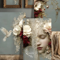 Reverie in Bloom Triptych Heavyweight Decoupage