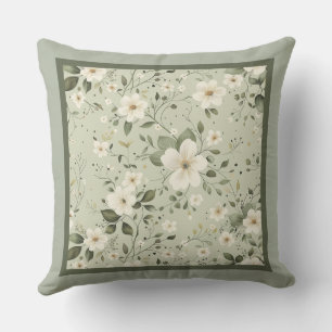 Reversable Sage green floral pattern Cushion