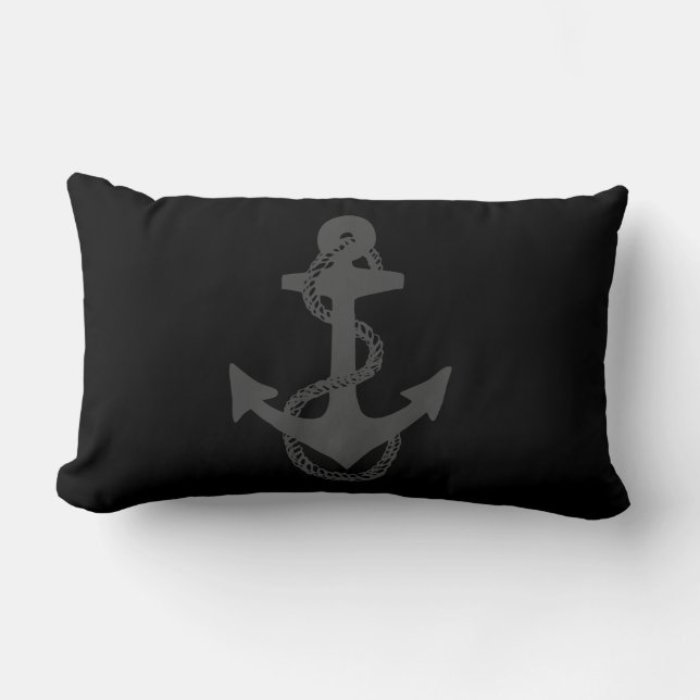 reverse 2 sided - nautical ANCHOR | Lumbar Cushion (Front)