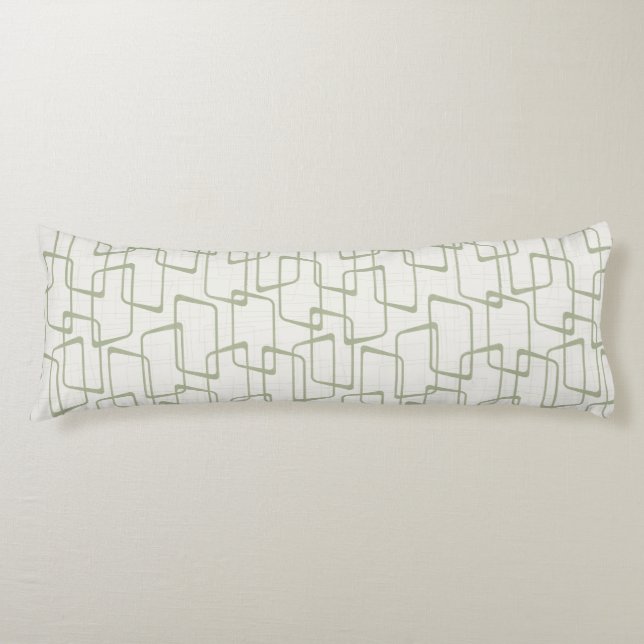Reverse Beryl Green Retro Geometric Pattern Body Cushion (Front)