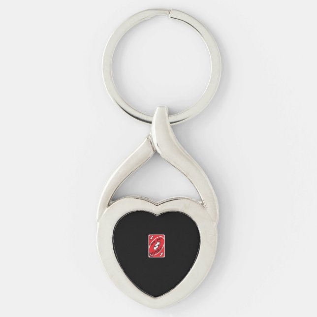 Reverse Card Love You More Funny Playful Style  Key Ring (Front)