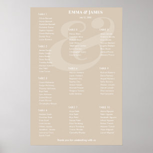REVERSE Champ Ampersand Wedding 10 Seating Chart