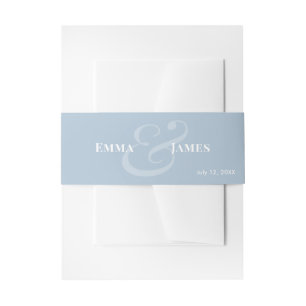 Reverse DBlue Wedding Invitation Belly Band Name