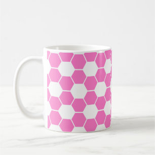 Reverse Football / Soccer Ball Texture - Pink Coffee Mug