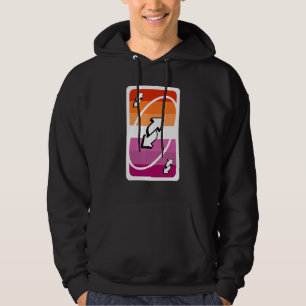 Reverse Lesbian Pride Flag Uno Lesbian Hoodie