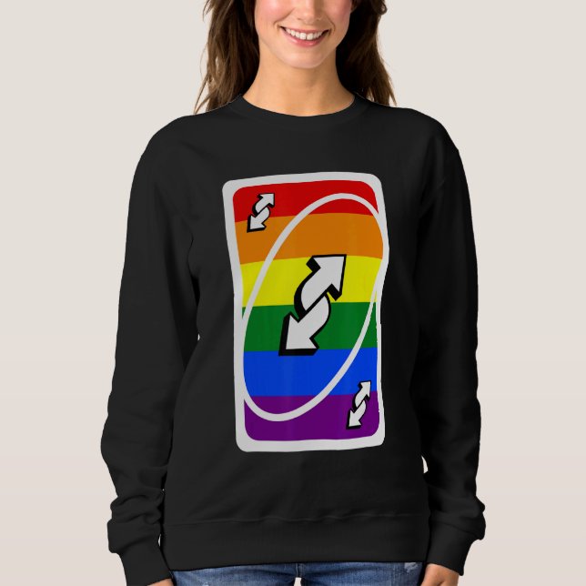 Reverse Lgbt Pride Flag Uno Lgbt Sweatshirt (Front)