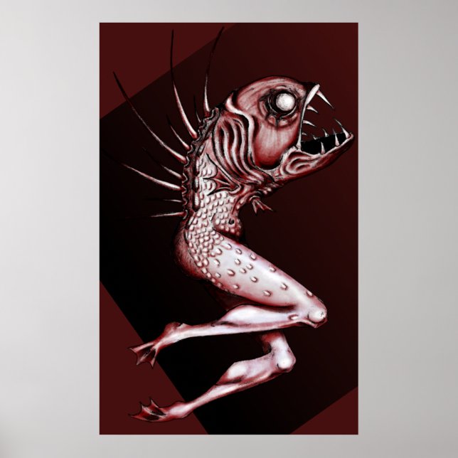 Reverse mermaid drawing art print (Front)