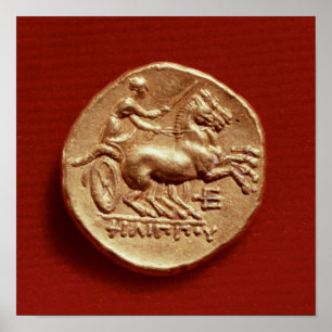 Reverse of a stater of Philip II  of Macedonia Poster