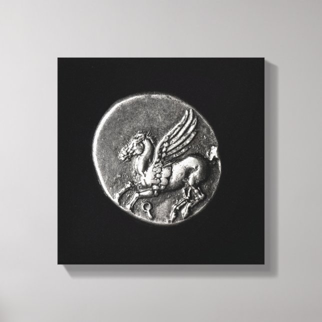 Reverse side of  coin depicting Pegasus Canvas Print (Front)