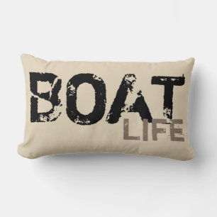 REVERSE SIDED nautical BOAT LIFE Lumbar Pillow