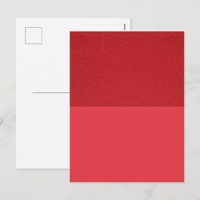 Reverse Split-Horizontal Tomato Red Postcard (Front/Back)