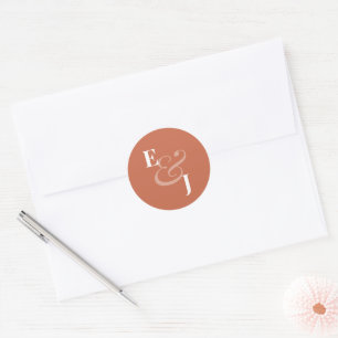 Reverse Terracot Ampersand Wedding Envelope Seal