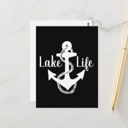 Reverse two-sided nautical LAKE LIFE + ANCHOR | Postcard