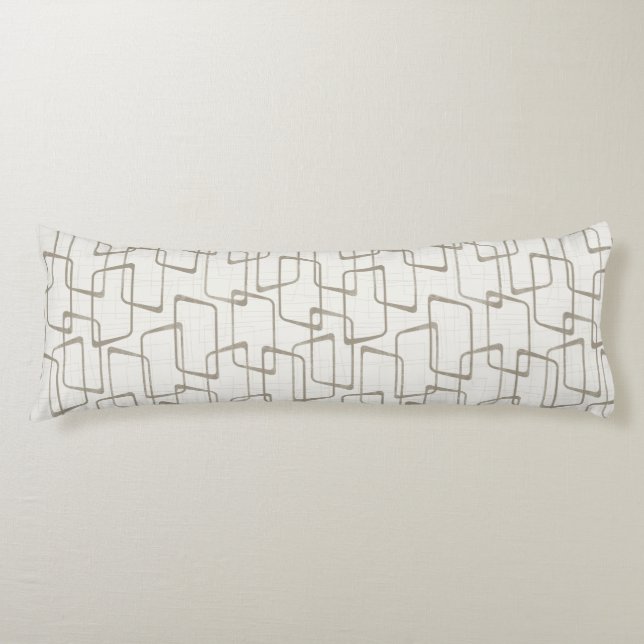 Reverse Warm Grey Retro Geometric Pattern Body Cushion (Front)