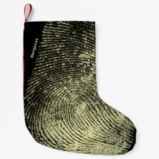 Reversed Loop Fingerprint Custom Name Crime Scene Small Christmas Stocking