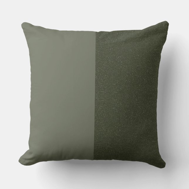 Reversed Split Moss Green Throw Pillow – Customise (Front)