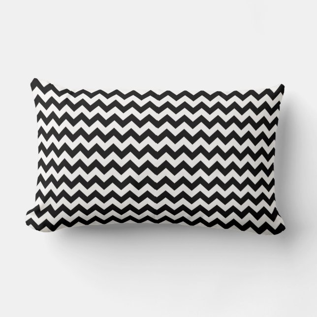Reversible:  Black and White Lumbar Cushion (Front)